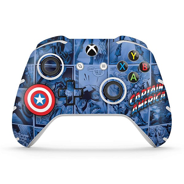 Skin Xbox One Slim X Controle - Capitão América Comics