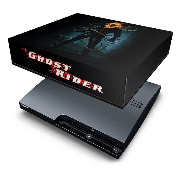 PS3 Slim Capa Anti Poeira - Ghost Rider Motoqueiro #b