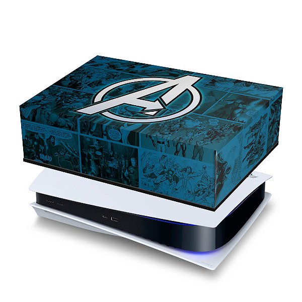 PS5 Fat Capa Anti Poeira - Avengers Vingadores Comics