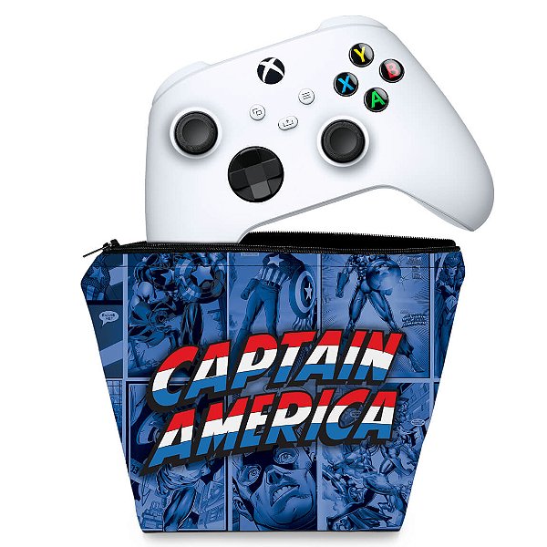 Capa Xbox Series S X Controle Case - Capitão América Comics