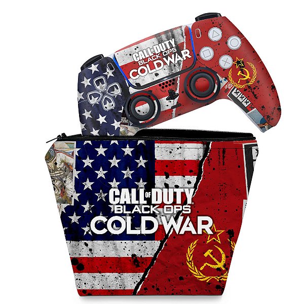 KIT Capa Case e Skin PS5 Controle - Call Of Duty Cold War