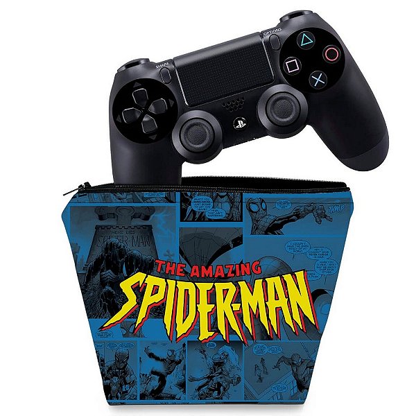 Capa PS4 Controle Case - Homem-Aranha Spider-Man Comics