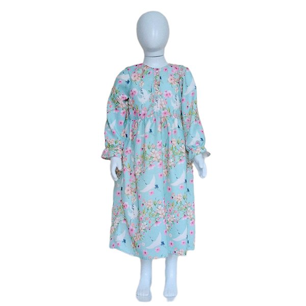 VESTIDO INFANTIL  BOHO CHIC MODELO ENCANTO DA NATUREZA (V02/4A)