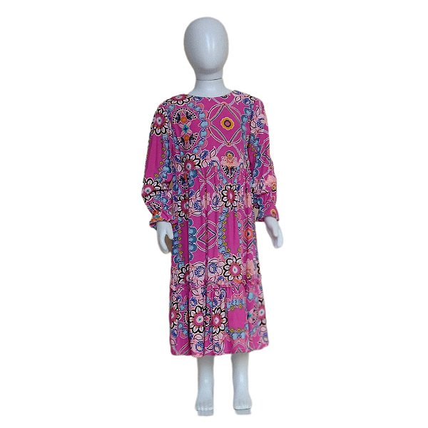 VESTIDO INFANTIL BOHO CHIC CAMINHOS DA FLORESTA (V04/4A)