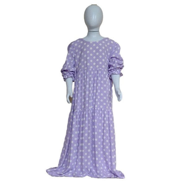 VESTIDO INFANTIL BOHO CHIC MODELO ARTE DE BOLINHA (V05/8A)