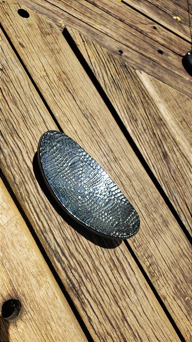 Saboneteira Rendada oval azul