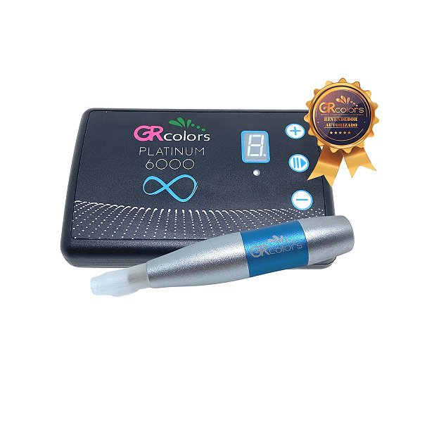 Dermografo Gr Colors Platinum 6000 + 10 Agulhas + 50 batoques de brinde