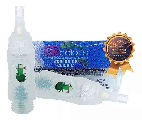 Kit Com 10 Agulhas Gr Click C 5 Pontas Linear Flat Gr Colors