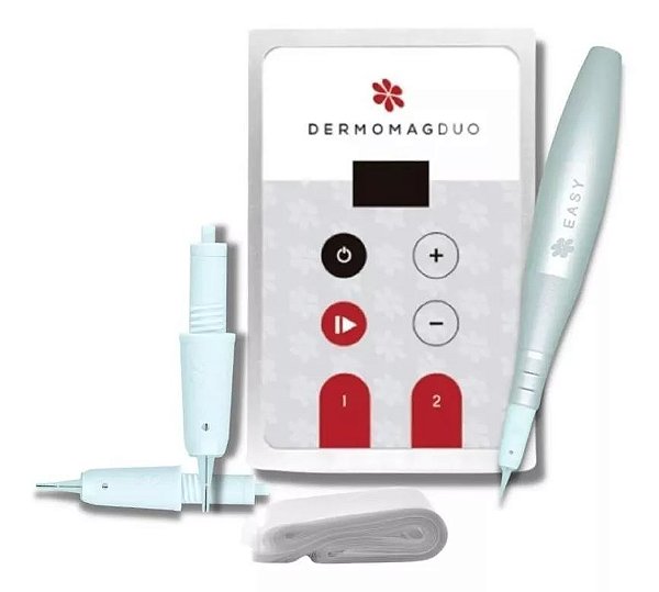 Dermografo Dermomag Pen Easy Fonte Duo + 10 Agulhas+ Brindes - Prata