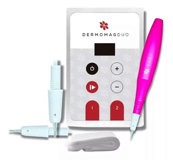 Dermografo Dermomag Pen Easy Fonte Duo + 10 Agulhas+ Brindes - Pink