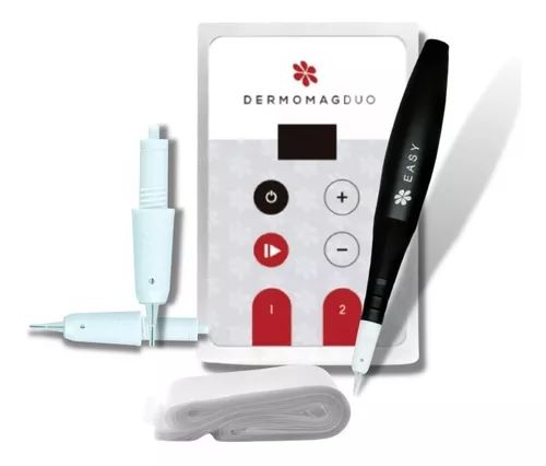 Dermografo Dermomag Pen Easy Fonte Duo + 10 Agulhas+ Brindes - Preto