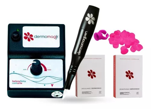 Dermografo Dermomag Pen Preto + controle Analógico + agulhas + batoque