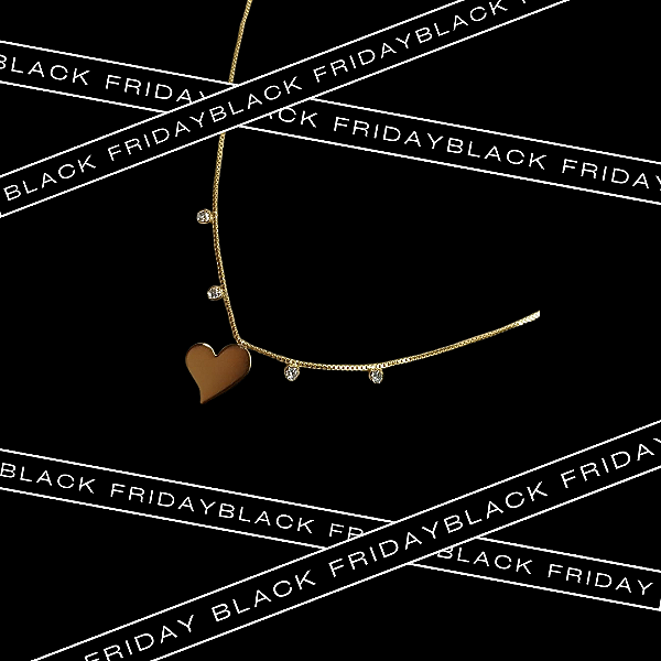 Colar de coração com zircônia