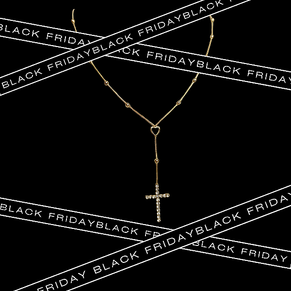 Terço com cruz de cristal