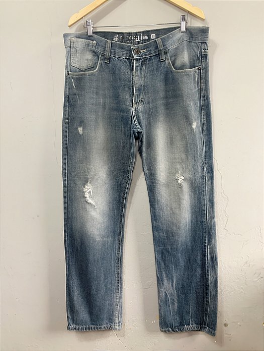 Calça jeans destroyed Blue Steel 48 - Brechó XL - Brechó Plus Size