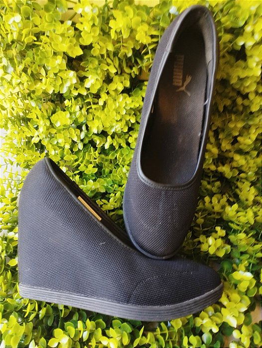 Sapato anabela preto hotsell