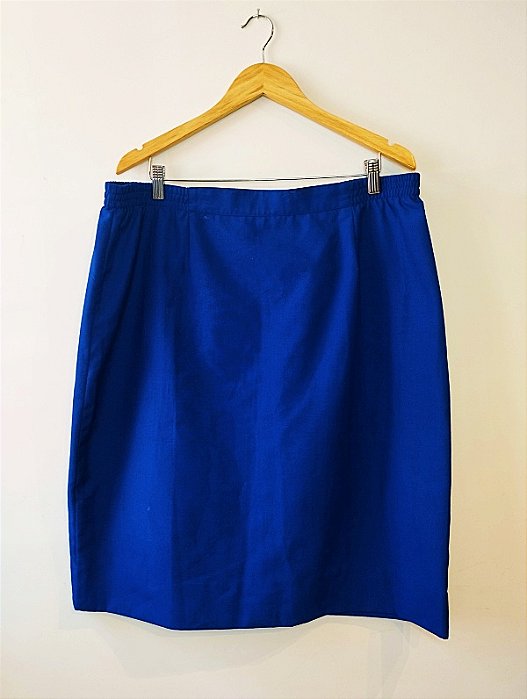 Saia midi azul royal vintage Passy 52 Brech XL Brech Plus Size