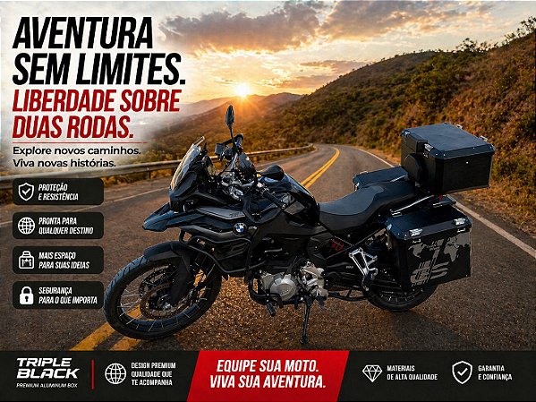 BAUS LATERAIS ALUMINIO 38/35lts ou 48/45lts BMW F850 GS E ADVENTURE