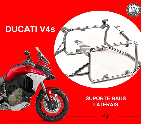 SUPORTE BAUS/ ALFORGE/ MALAS  *AÇO INOX * P/ DUCATI MTS V4s MOTOPOINTRC