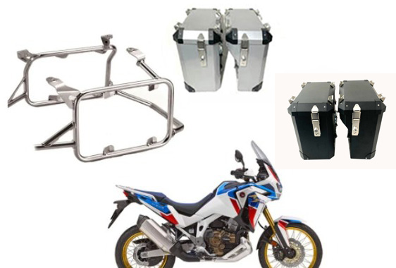 KIT BAUS LATERAIS Honda Africa Twin 38/35lts + SUPORTE Inox