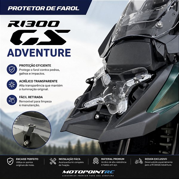 PROTETOR FAROL ACRILICO BMW R1300 GS ADVENTURE REMOVIVEL
