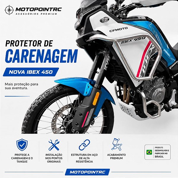 PROTETOR CARENAGEM CF MOTO IBEX 450 INOX MOTOPOINTRC