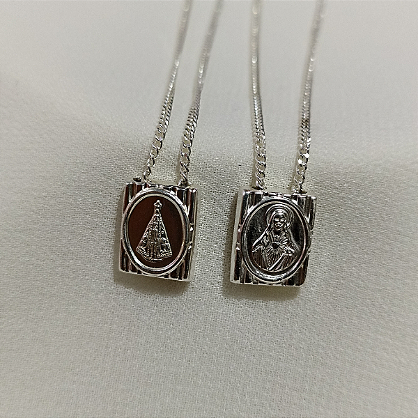 Escapulário modelo italiano 70cm prata 925