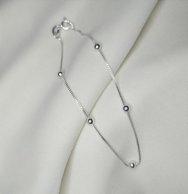Pulseira de bolinhas prata 925