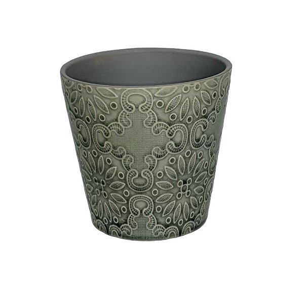 Vaso de Ceramica One M Verde | 13 larg x 12 alt x 13 prof