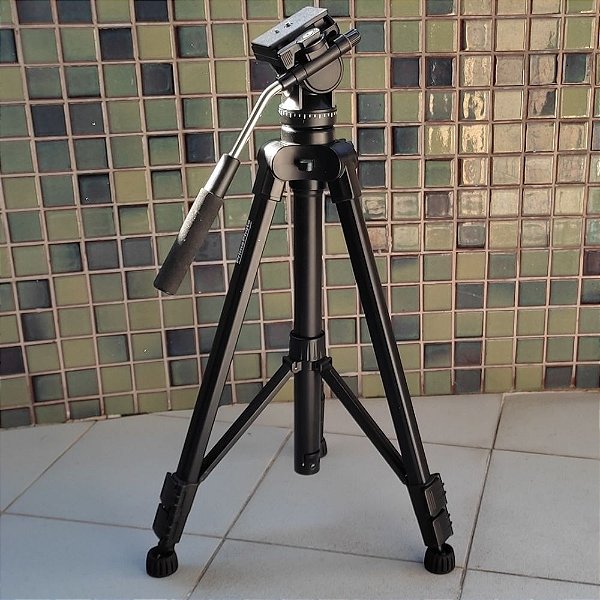 Tripé profissional hidráulico 10 kg cabeçote removível