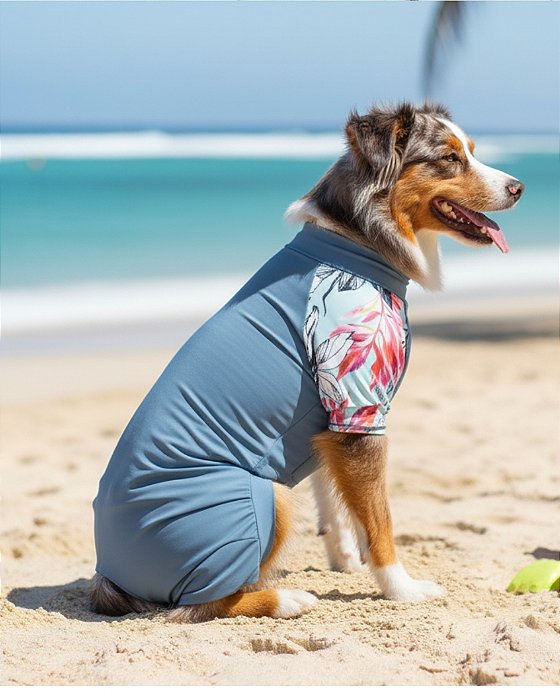 Roupa UV50+ para Cachorro – Proteção Solar | COLEÇÃO FLORAL