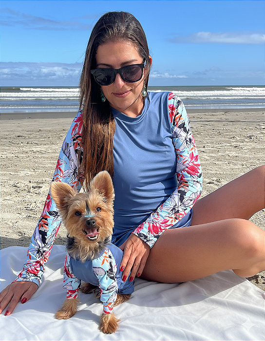 Roupa UV50+ Feminina - Look Combinando com Pet | COLEÇÃO FLORAL