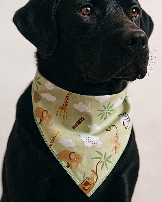 Bandana para Cachorro 100% algodão - COLEÇÃO SAFARI VERDE
