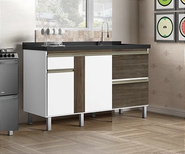 Gabinete Madeira Avelato/Branco 31031 1.44MT