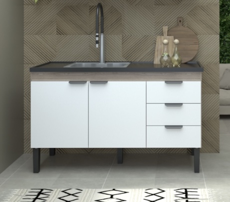 Gabinete Madeira Tamarindo/Branco 019391 1.44MT