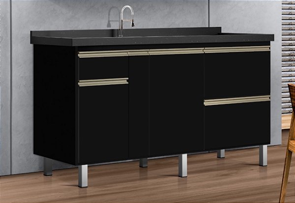 Gabinete Madeira Preto 310322 1.44MT