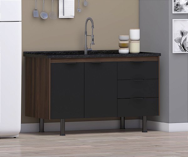 Gabinete Madeira Rustico/preto 316252 1.14MT