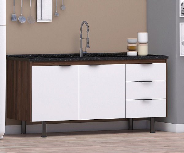 Gabinete Madeira Rustico/Branco 316351 1.44MT