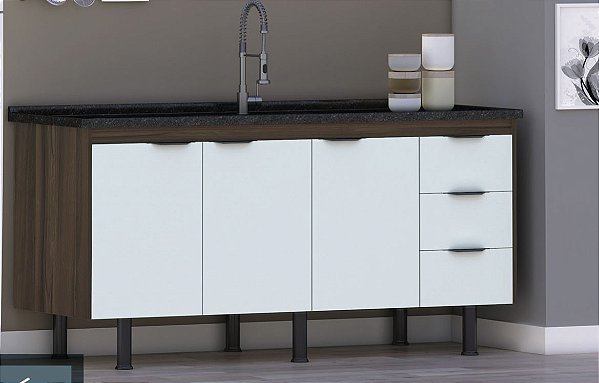 Gabinete Madeira Rustico/Branco 316451 1.74MT