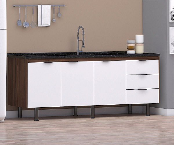 Gabinete Madeira Rustico/Branco 316551 1.94MT