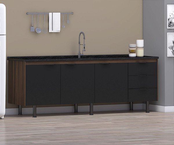 Gabinete Madeira Rustico/preto 316552 1.94MT