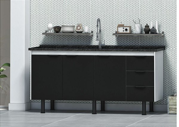 Gabinete Madeira Preto/Preto 011522 1.94MT