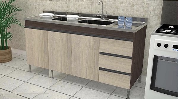 Gabinete Madeira Castanho/Carvalho 00331516 1.44MT