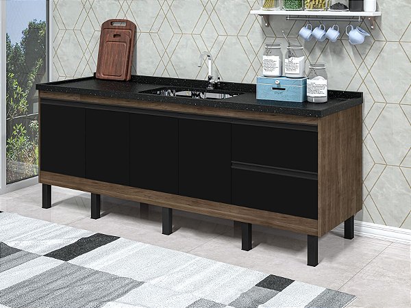 Gabinete Madeira Avelato/Preto 33842 1.74MT