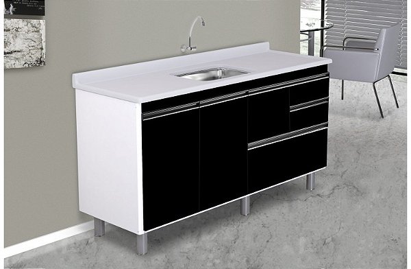 Gabinete Madeira Preto 01032 1.44MT