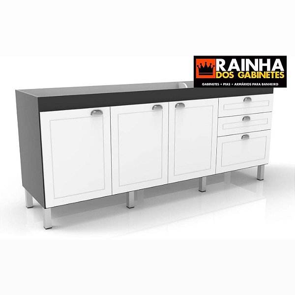 Gabinete Madeira Grafite/Branco 332412 1.74MT
