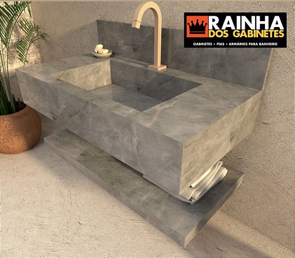 Bancada Porcelanato Cinza 0,80MT 13722