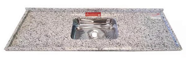 Pia granito branco Portinari Cuba rasa/Acabamento simples 1.80MT 0604