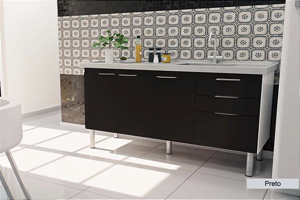 Gabinete Madeira Preto 37832 1.44MT