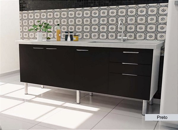 Gabinete Madeira Preto 37842 1.74MT